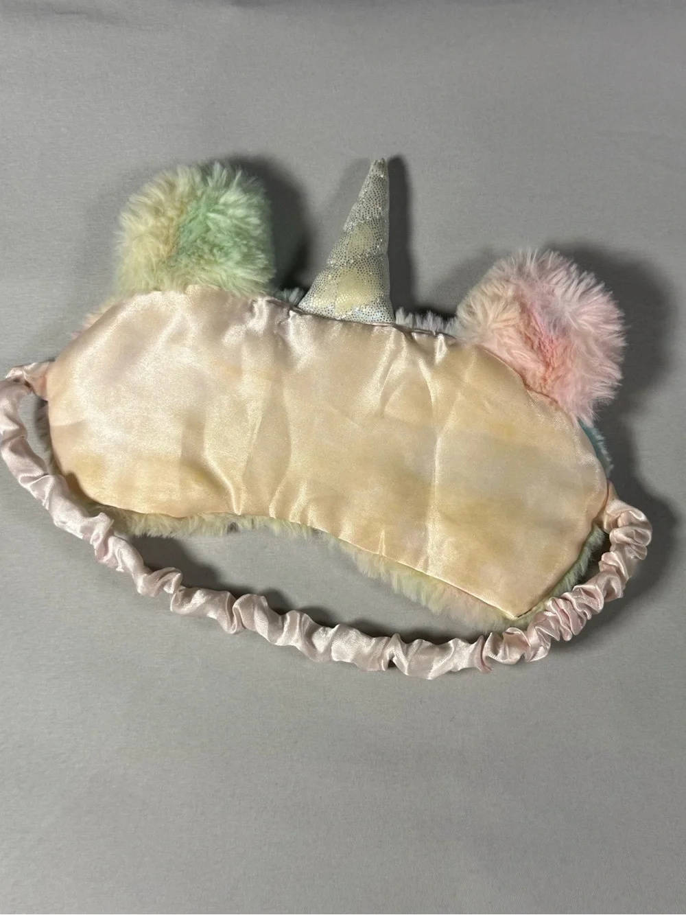 Plush Pastel Unicorn Sleep Mask for Kids - Rainbow